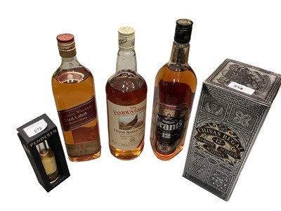 Lot 578 - Five bottles of Grant's, Famous Grouse and other whisky (5)