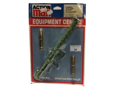 Lot 55 - Palitoy Action Man Equipment Centre Weapons, vacuum packed on card (5)