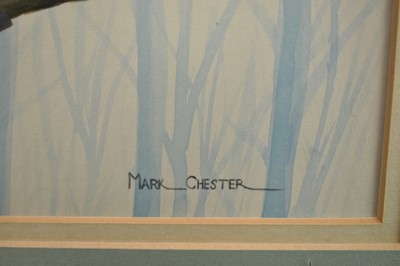 Lot 149 - *Mark Chester (b.1960), acrylic - Young Tawny's, signed, label verso, 26cm x 38cm, in glazed frame