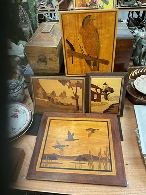 Lot 611 - Group of wooden parquetry pictures