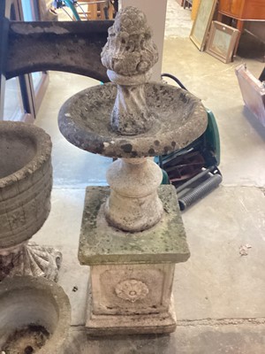 Lot 1391 - Garden urn on pedestal base, approximately 130cm high