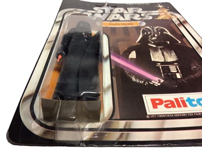 Lot 106 - Palitoy Star Wars  Darth Vader 4 1/4" action figure, with Light Saber & Removable Cape, on punched card (1)