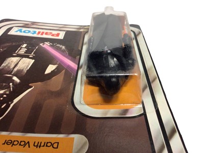 Lot 106 - Palitoy Star Wars  Darth Vader 4 1/4" action figure, with Light Saber & Removable Cape, on punched card (1)