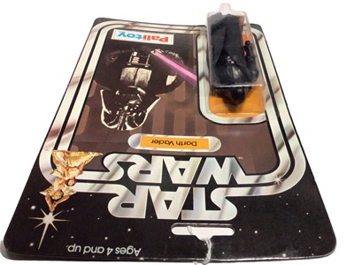 Lot 106 - Palitoy Star Wars  Darth Vader 4 1/4" action figure, with Light Saber & Removable Cape, on punched card (1)