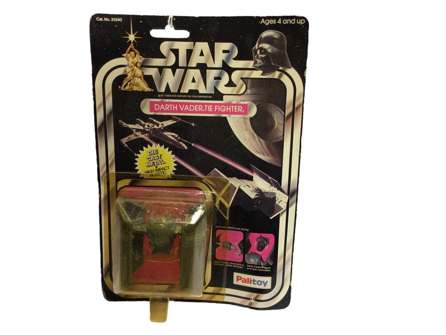 Lot 108 - Palitoy Star Wars Darth Vader Tie Fighter, with removable black Solar Panels & Darth Vader seat, on punched card (card corner has slight damage) (1)