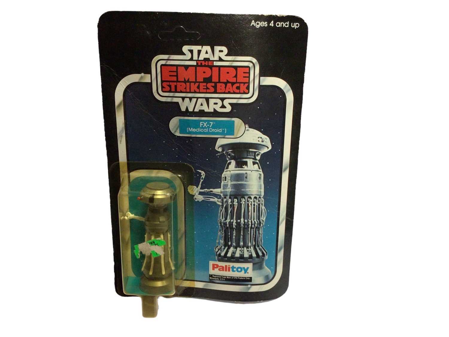 Lot 112 - Palitoy Star Wars The Empire Strikes Back FX-7 (Medical Droid) action figure, on unpunched Collect all 41 card (1)