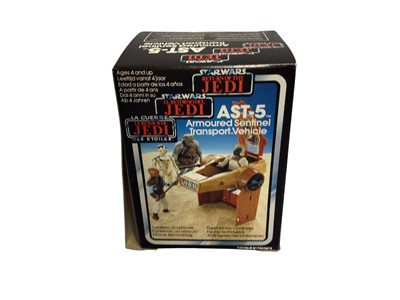 Lot 115 - Palitoy Tri Logo Star Wars The Reutrn of the Jedi AST-5 Armoured Sentinel & One-Man Sail Skiff, boxed (2)