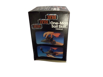 Lot 115 - Palitoy Tri Logo Star Wars The Reutrn of the Jedi AST-5 Armoured Sentinel & One-Man Sail Skiff, boxed (2)