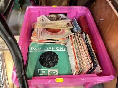 Lot 637 - One box of singles, postcards and ephemera.