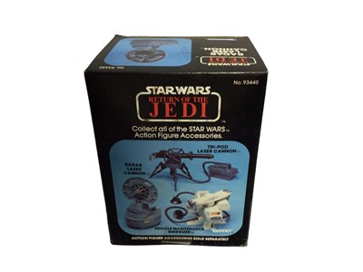 Lot 119 - Kenner Star Wars Return of the Jedi Radar Laser Cannon No.93440 & Ewok Assault Catapult No.71070, box sellotaped (Ewok with Palitoy Sticker) (2)