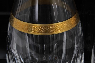 Lot 242 - Pair of good quality contemporary crystal decanters with slice cut and gilded decoration by Joh. Oertel & Co