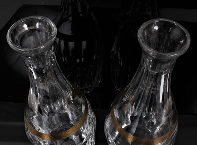 Lot 242 - Pair of good quality contemporary crystal decanters with slice cut and gilded decoration by Joh. Oertel & Co