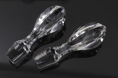 Lot 242 - Pair of good quality contemporary crystal decanters with slice cut and gilded decoration by Joh. Oertel & Co