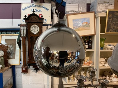 Lot 283 - Large Victorian mercury glass witches ball with flat bottom, approximately 22cm in height