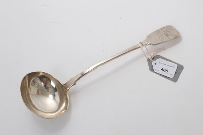 Lot 406 - William IV silver punch or soup ladle, William Eaton, London 1833