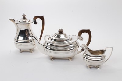 Lot 468 - 1930s silver three-piece tea set