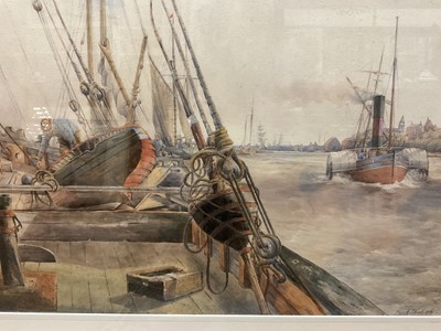 Lot 272 - Frank Thirkettle (1849-1916) watercolour, marine scene, signed 56 x 75cm, glazed frame