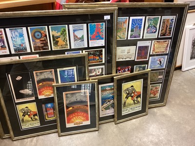 Lot 294 - Group of framed reproduction London Underground and transport posters