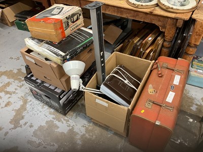 Lot 674 - Quantity of camera and photographic equipment to include Epson printer, lights and various other items.