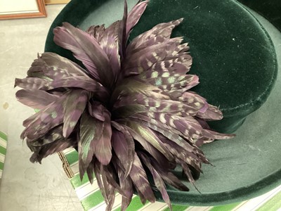 Lot 801 - Two vintage ladies hats. Including one by Sylvia Fletcher and one by Philip Treacy. Including boxes.