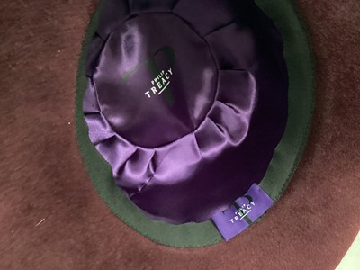 Lot 801 - Two vintage ladies hats. Including one by Sylvia Fletcher and one by Philip Treacy. Including boxes.