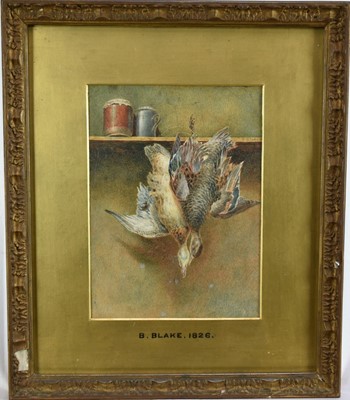 Lot 1271 - Benjamin Blake (c.1757-c.1830) watercolour - Still Life, Dead Wildfowl, signed, 27cm x 20cm, in glazed gilt frame