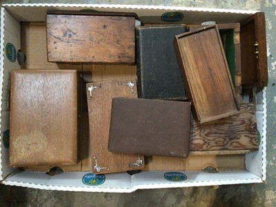 Lot 339 - Collection of mostly antique boxes, inclining a microscope case