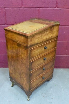 Lot 1621 - Regency style pollard oak davenport desk of small size