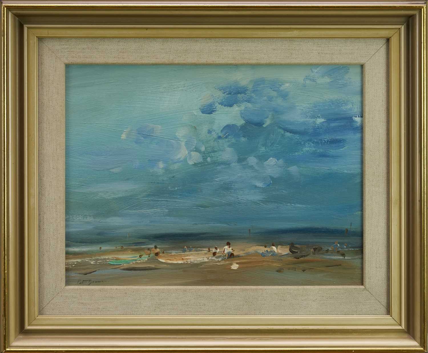 Lot 1131 - *Peter Burman (b.1941) near pair of oils on board - Norfolk River Landscape and Beach, signed, 29cm x 39cm, in glazed frames