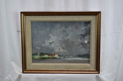 Lot 1131 - *Peter Burman (b.1941) near pair of oils on board - Norfolk River Landscape and Beach, signed, 29cm x 39cm, in glazed frames