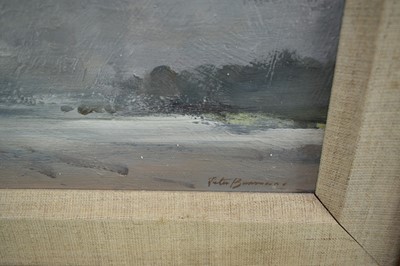 Lot 1131 - *Peter Burman (b.1941) near pair of oils on board - Norfolk River Landscape and Beach, signed, 29cm x 39cm, in glazed frames