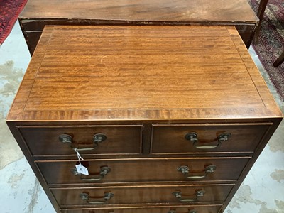 Lot 1647 - Small size Regency style mahogany chest on splayed bracket feet