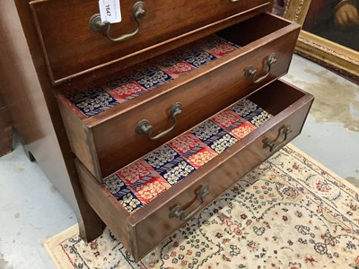 Lot 1647 - Small size Regency style mahogany chest on splayed bracket feet