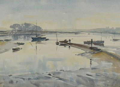 Lot 1133 - Albert Ribbans (1903-1966) watercolour - Calm Estuary, signed and dated 1965, 27.5cm x 37.5cm, in glazed frame