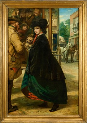 Lot 1100 - Thomas Musgrove Joy (1812-1866) oil on canvas, Catching the Charing Cross Coach, signed with monogram and dated 1860, 91cm x 61cm, in gilt frame