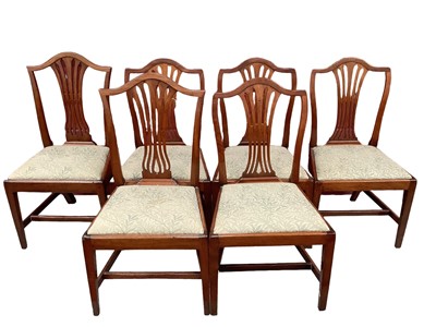 Lot 1613 - Set of six George III style mahogany dining chairs