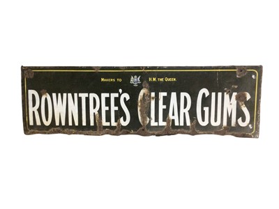 Lot 113 - Original 'Rowntree's Clear Gums' enamel advertising sign, 104cm x 31cm