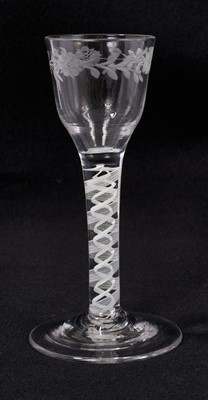 Lot 311 - 18th century opaque twist wine glass