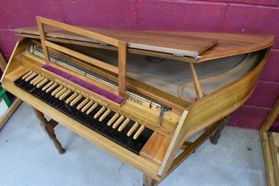 Lot 1617 - Modern fruitwood cased spinette by Micheal Heale, Guildford