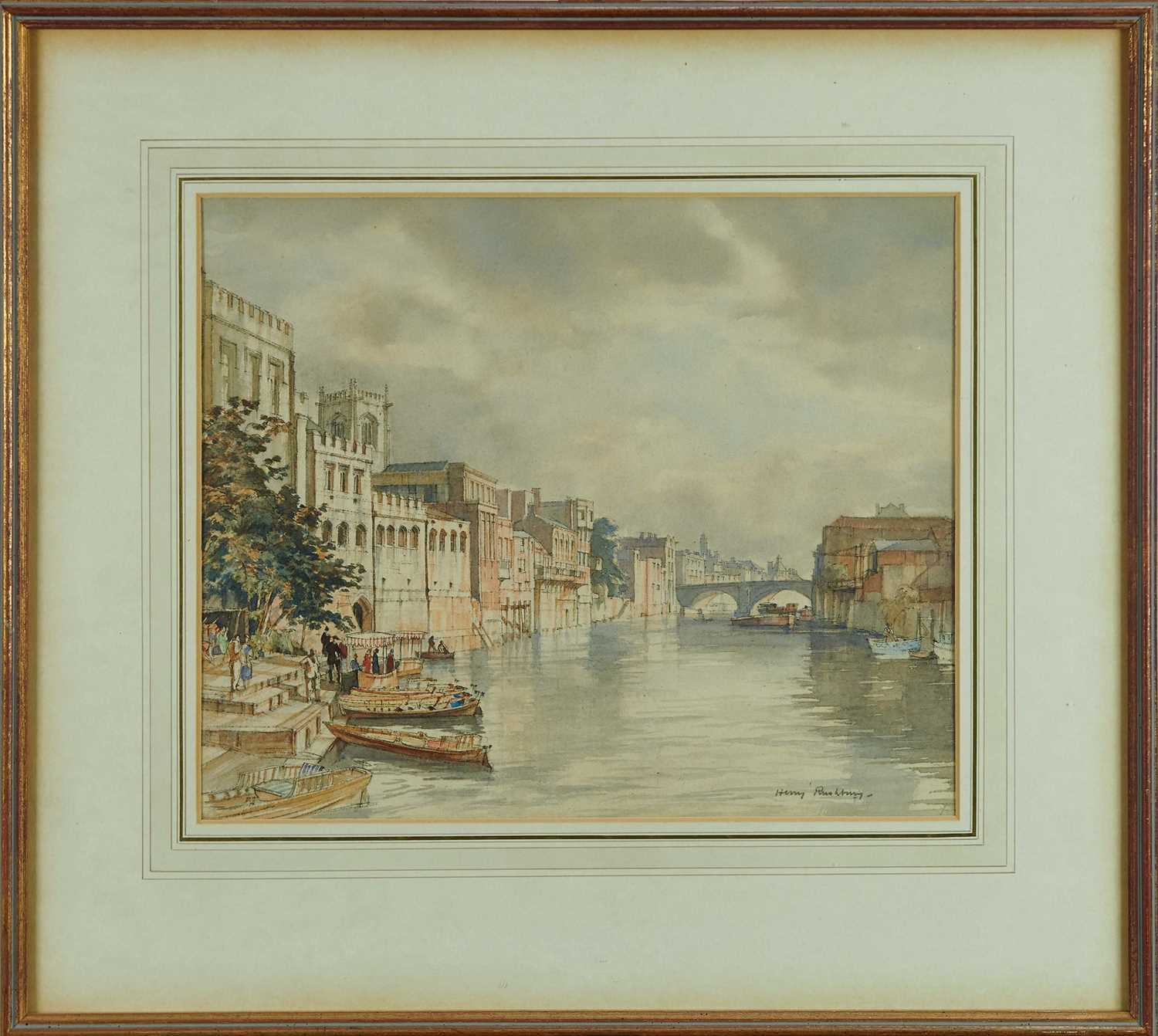 Lot 1503 - *Henry Rushbury (1889-1968), watercolour, Guildhall, York