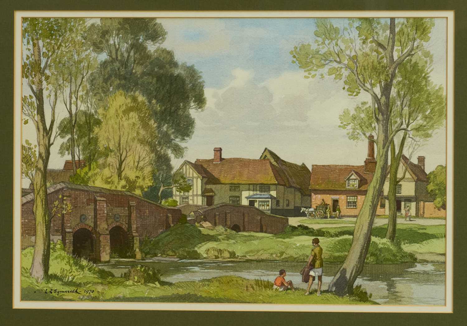 Lot 1166 - *Leonard Russell Squirrell (1893-1979) watercolour, The Bridges, Chelsworth, signed and dated 1970