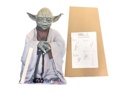 Lot 134 - Star Wars Life Size Yoda Display cardboard cut out, with TM & copyright 1997 Lucasfilm Ltd and instruction sheet (1)