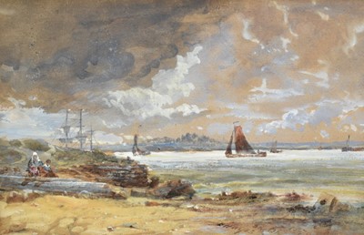 Lot 1501 - Edwin Hayes (1819-1904), watercolour, Marine scene off the Coast, signed and dated 1879, 21cm x 33cm, in glazed gilt frame