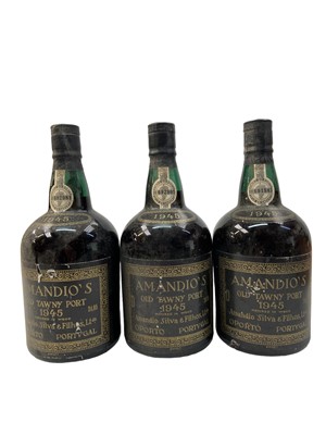 Lot 396 - Three bottles, Amandio's Old Tawny Port 1945