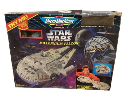 Lot 1841 - Star Wars Micro Machines including Millenium Falcon, Heir to the Empire Imperial Shuttle etc, all boxed (9)