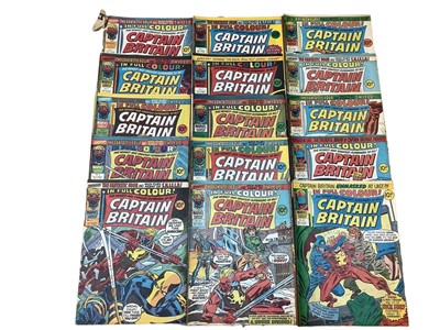 Lot 127 - Marvel Comics Captain Britain #1-22 #26 #31-29 (1976/77) (No Free Gifts) issue #1 & 2 are in very poor condition