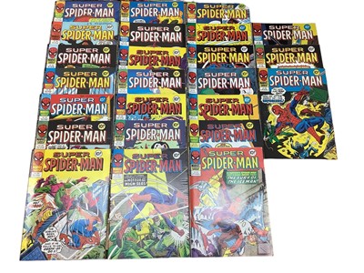 Lot 370 - Marvel Comics Super Spider-Man and Captain Britain #231-253 (Missing #243) (1977) / Marvel Comics Group Super Spider Man weekly magazine. An incomplete run from issue #229 - #306  / Marvel Comics Grou