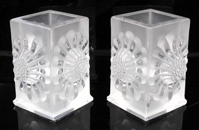 Lot 231 - A pair of Lalique square section vases