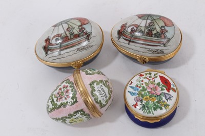 Lot 1085 - Four modern enamel boxes