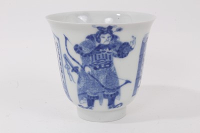 Lot 185 - Japanese eggshell porcelain beaker, finely painted in blue